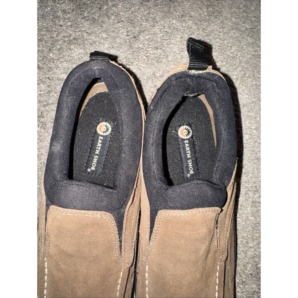 Men's Earth Shoe Moc Slip-on Comfort Dark Earth Brown Suede Sz 9.5 Mesa 6089665